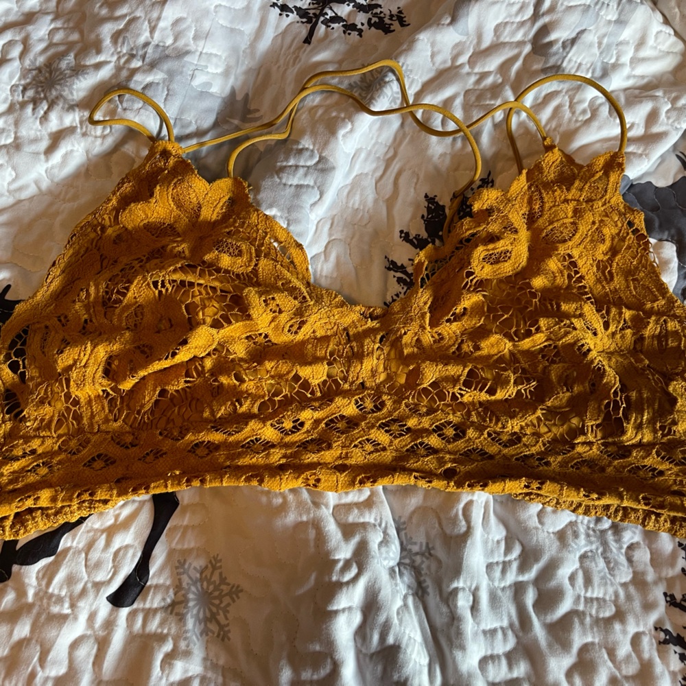 Mustard Yellow Lace Bralette